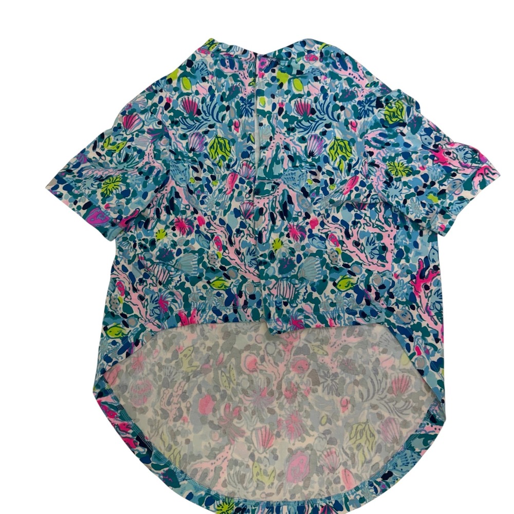 Lilly Pulitzer Dog Pajamas Blue Pink‎ Sea Life Print Pet Shirt L/XL RN 88189